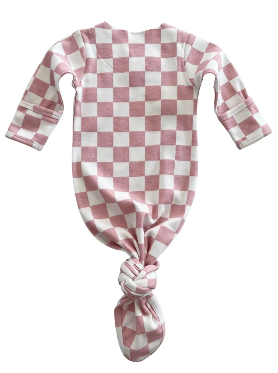 Strawberry Shortcake Checkerboard / Organic Kimono Knot Gown