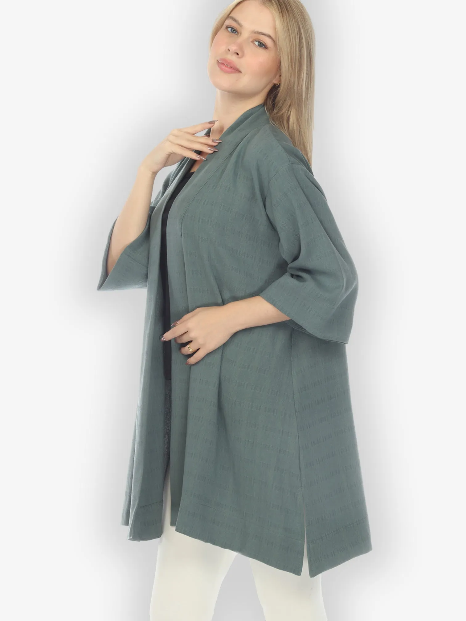 Textured Sage Kimono Jacket