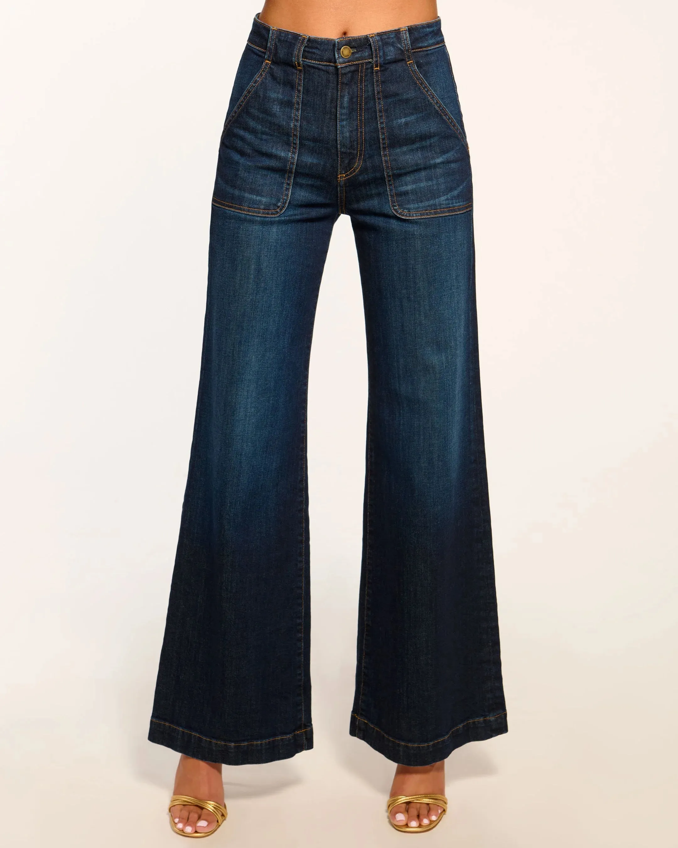 Theodora Wide Leg Jean - Dark Rinse