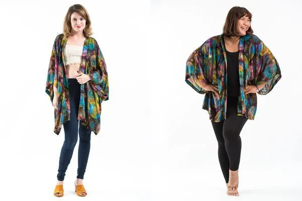 Tie Dye Om Kimono Cardigan in Disco