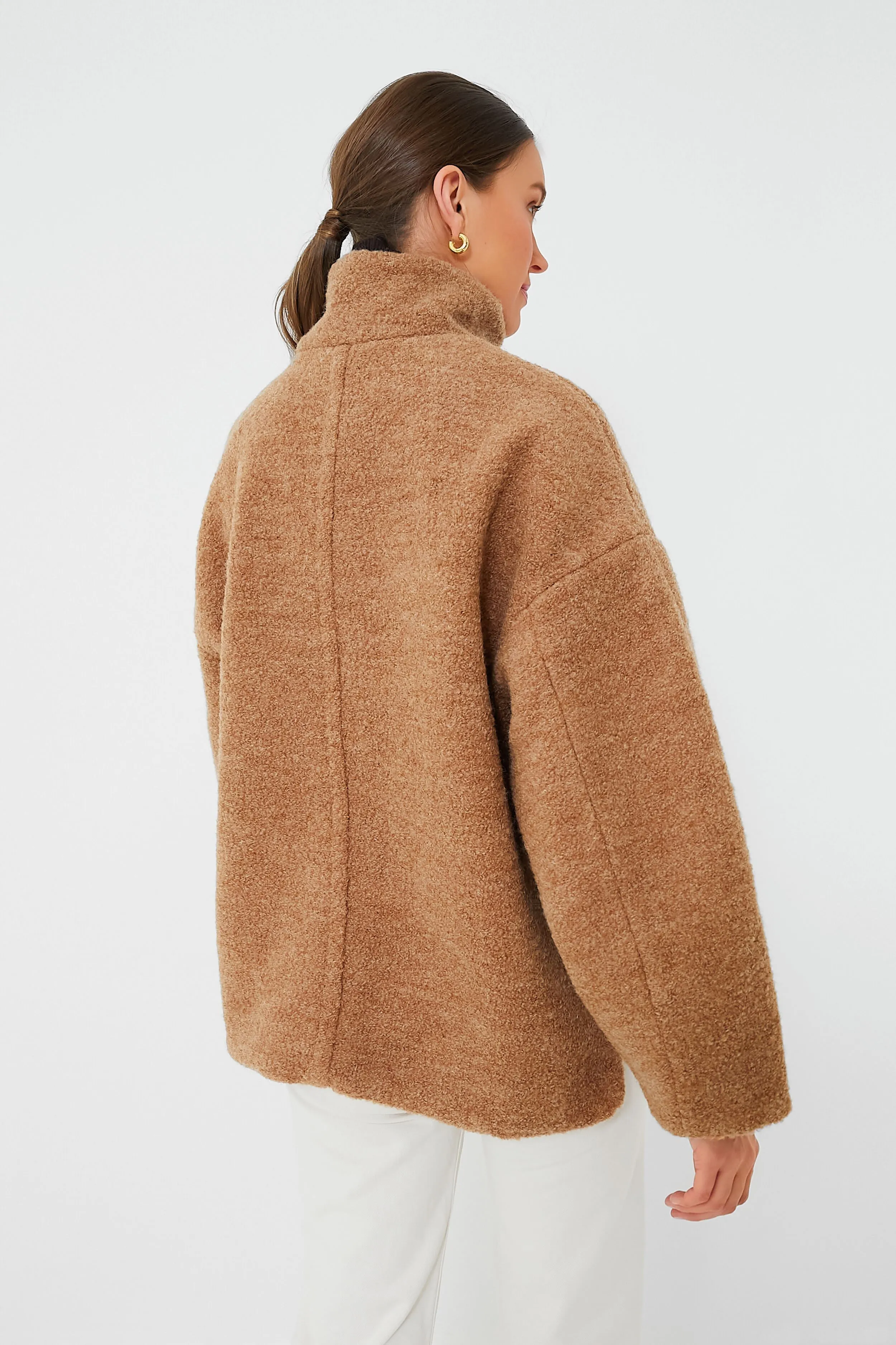 Tiger's Eye Boucle Wool Drop Shoulder Jacket