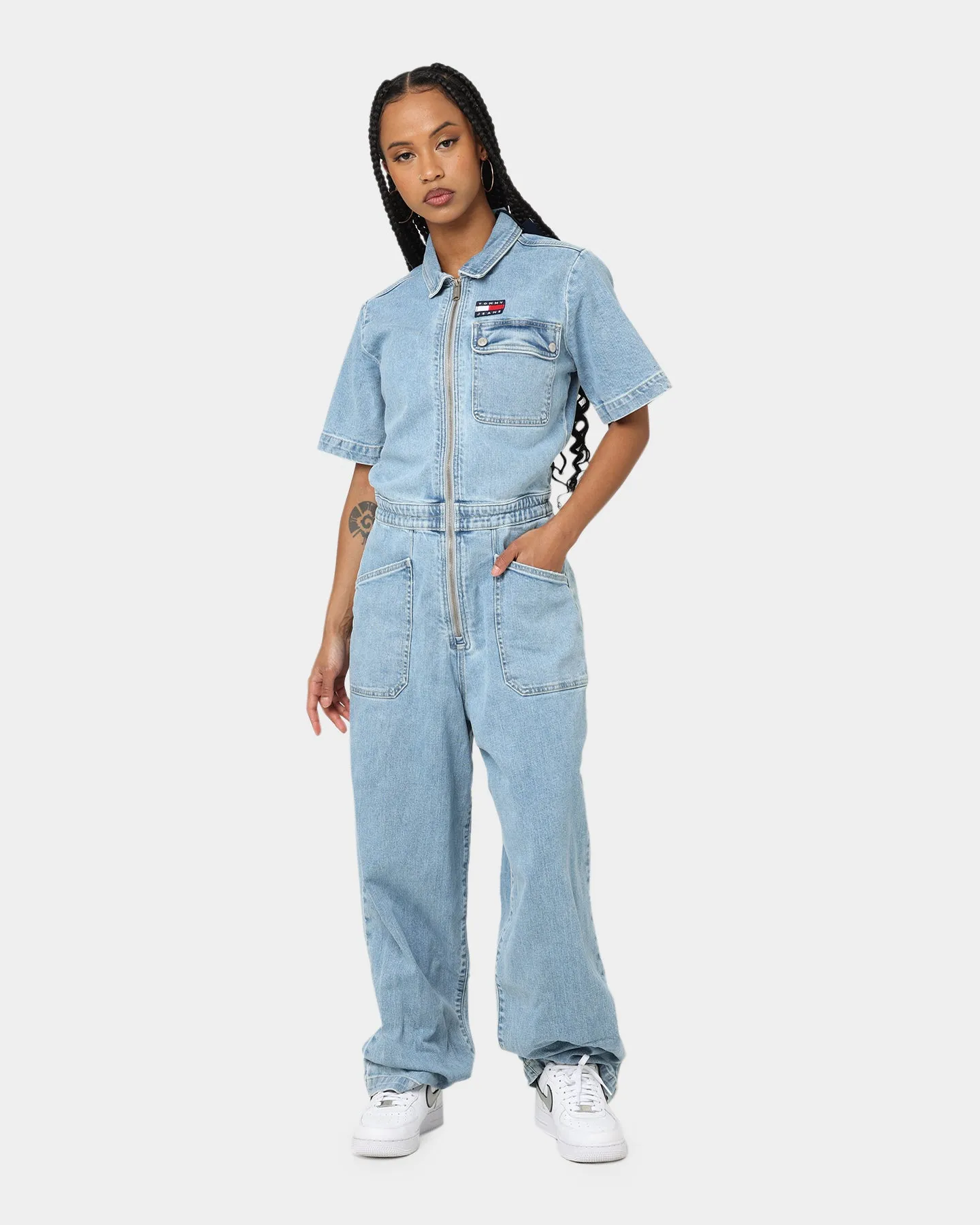 Tommy Jeans Women's BF6112 Denim Boiler Suit Denim Light