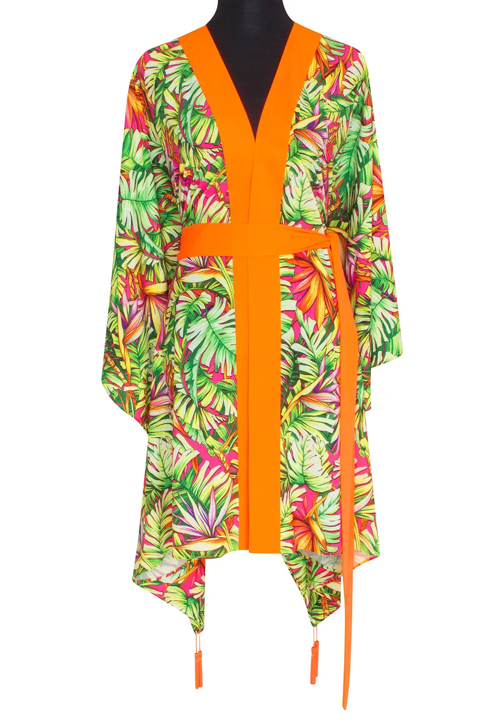 Tropics - Jungle Paradise Kimono (Neon Orange)