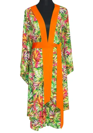 Tropics - Jungle Paradise Kimono (Neon Orange)