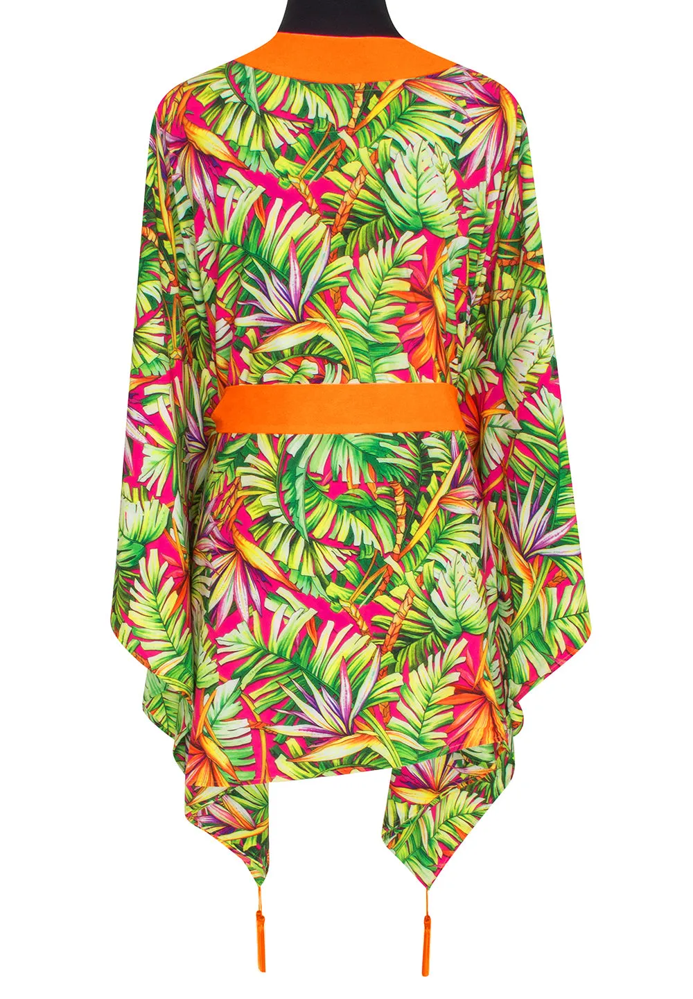 Tropics - Jungle Paradise Kimono (Neon Orange)