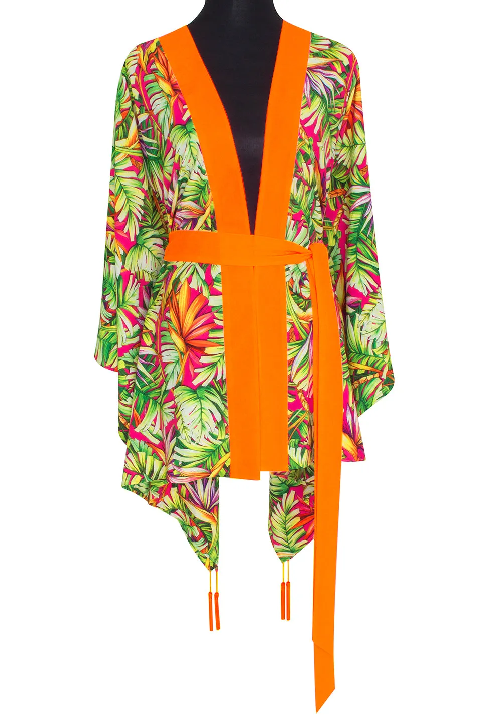 Tropics - Jungle Paradise Kimono (Neon Orange)