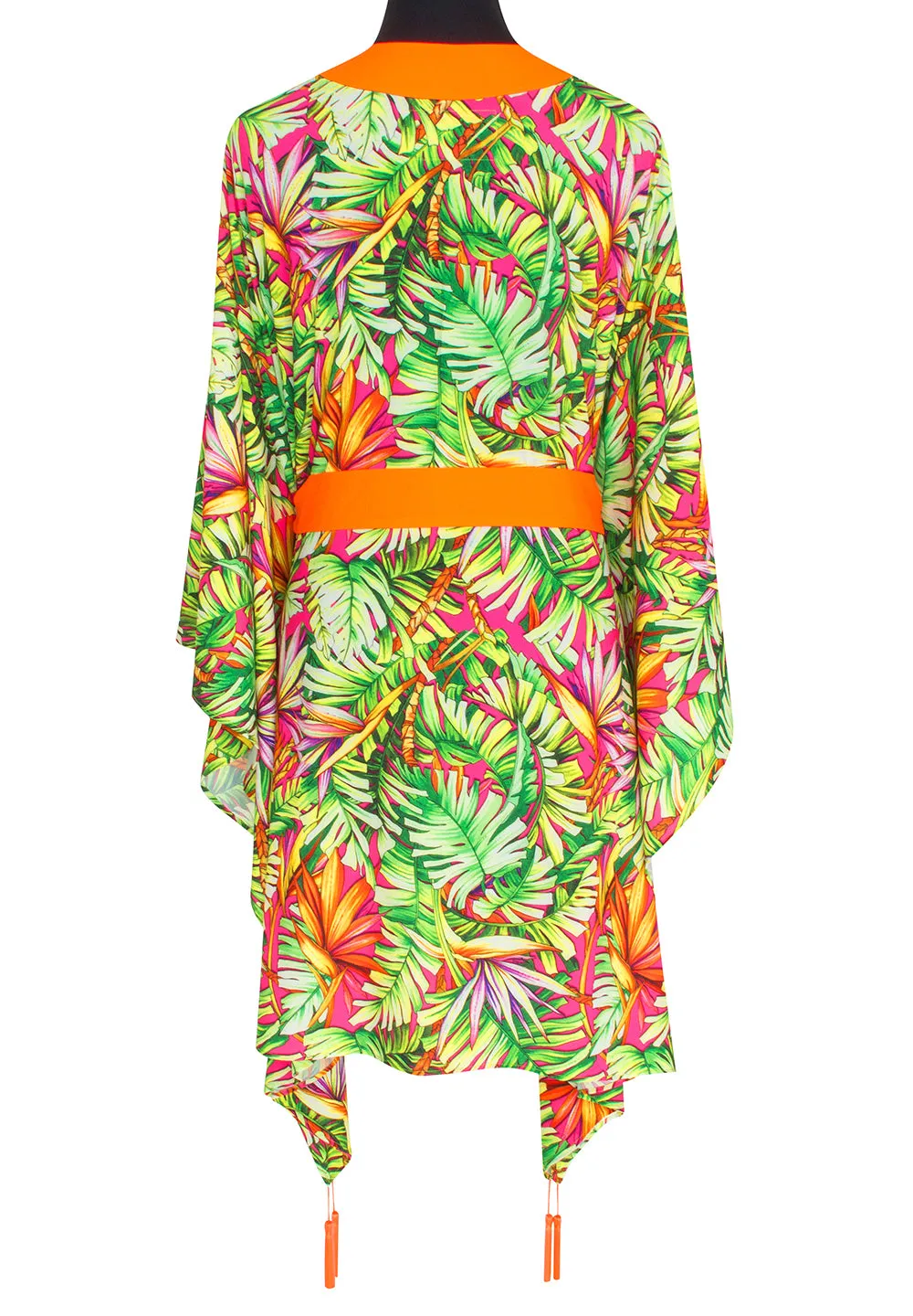 Tropics - Jungle Paradise Kimono (Neon Orange)