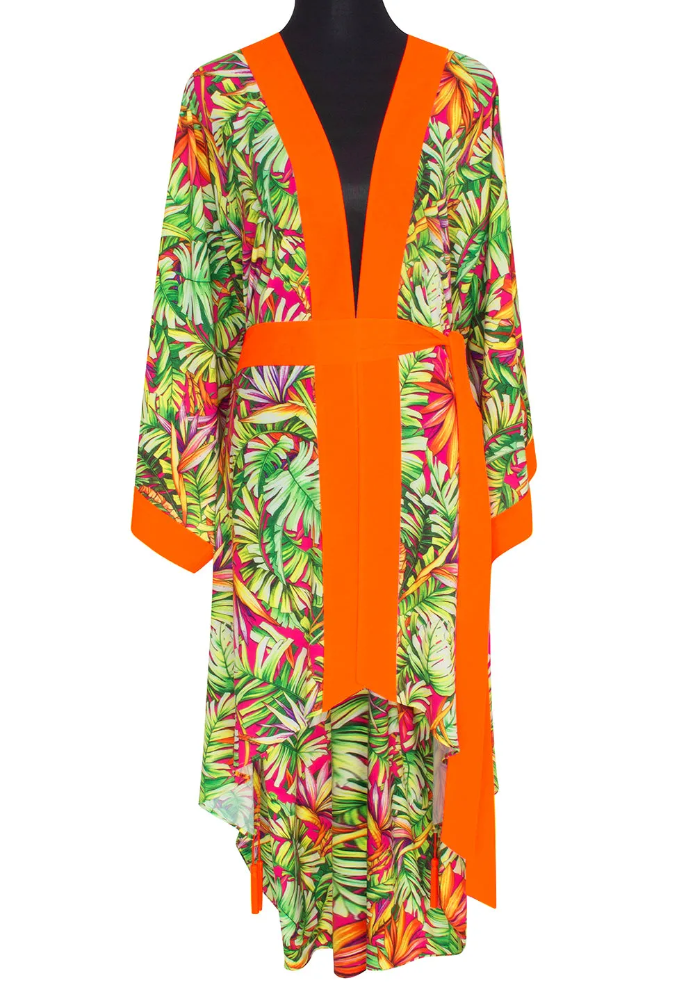 Tropics - Jungle Paradise Kimono (Neon Orange)