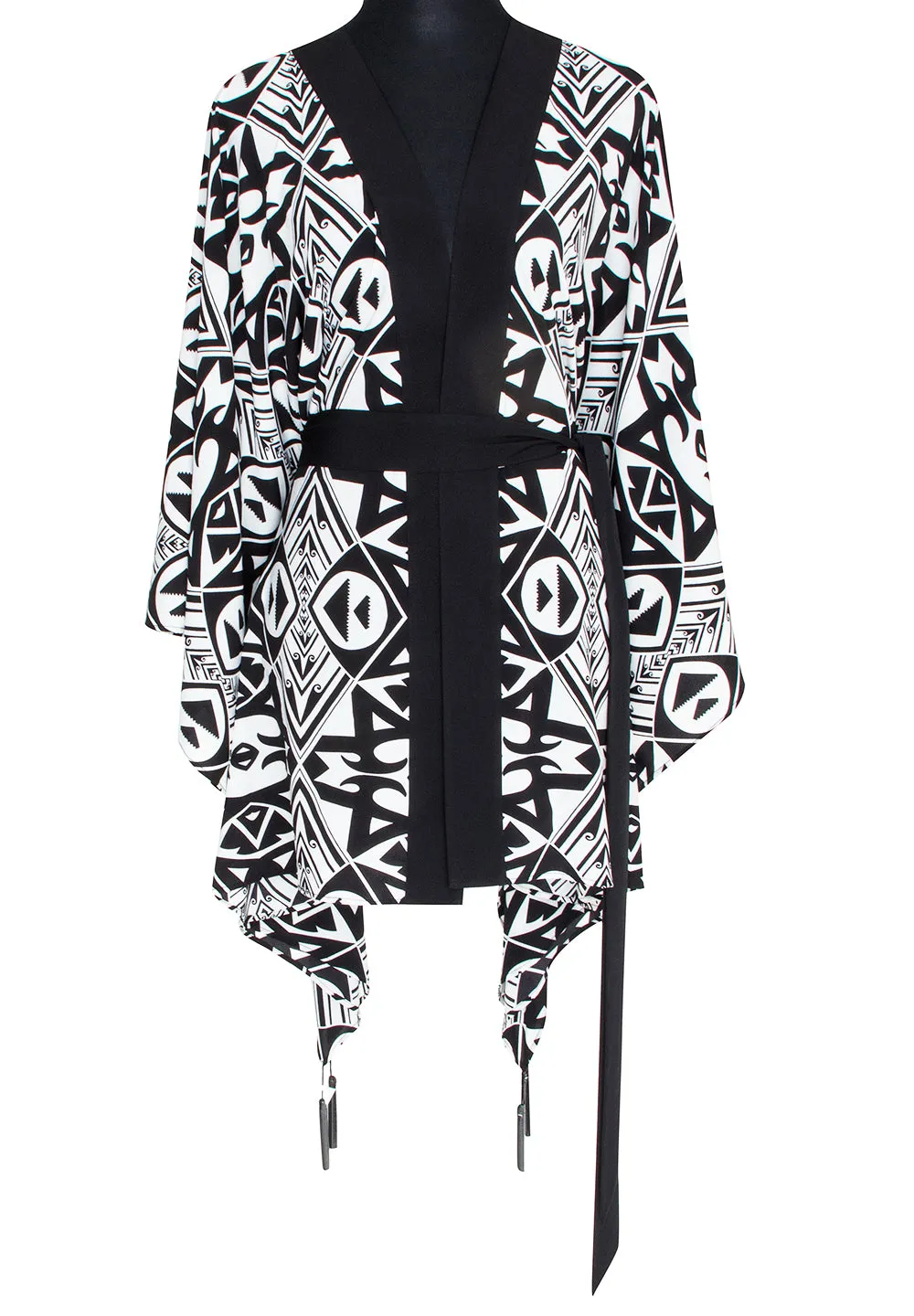 Tulum – Tribal Kimono Evil Eye (Black)