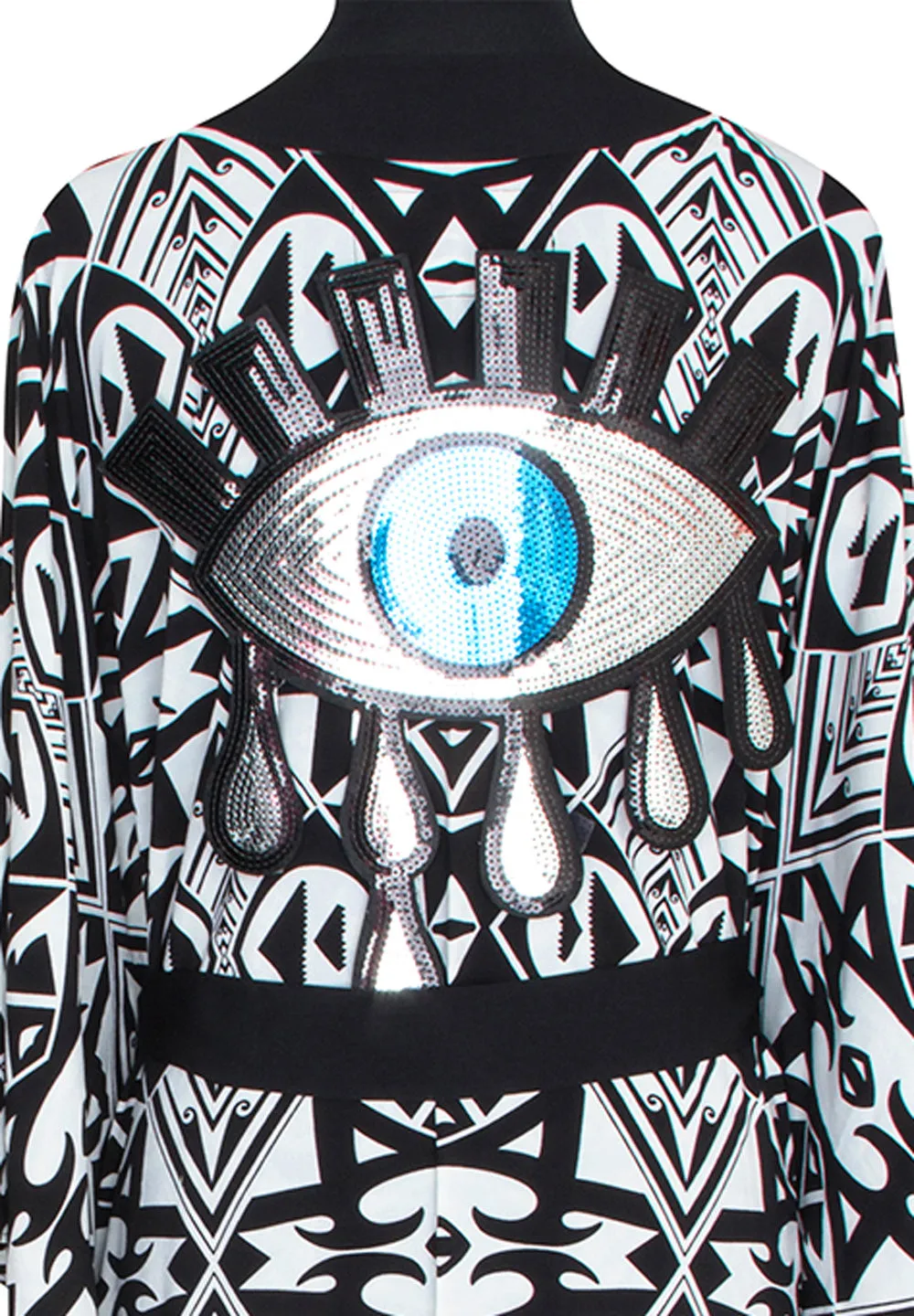 Tulum – Tribal Kimono Evil Eye (Black)