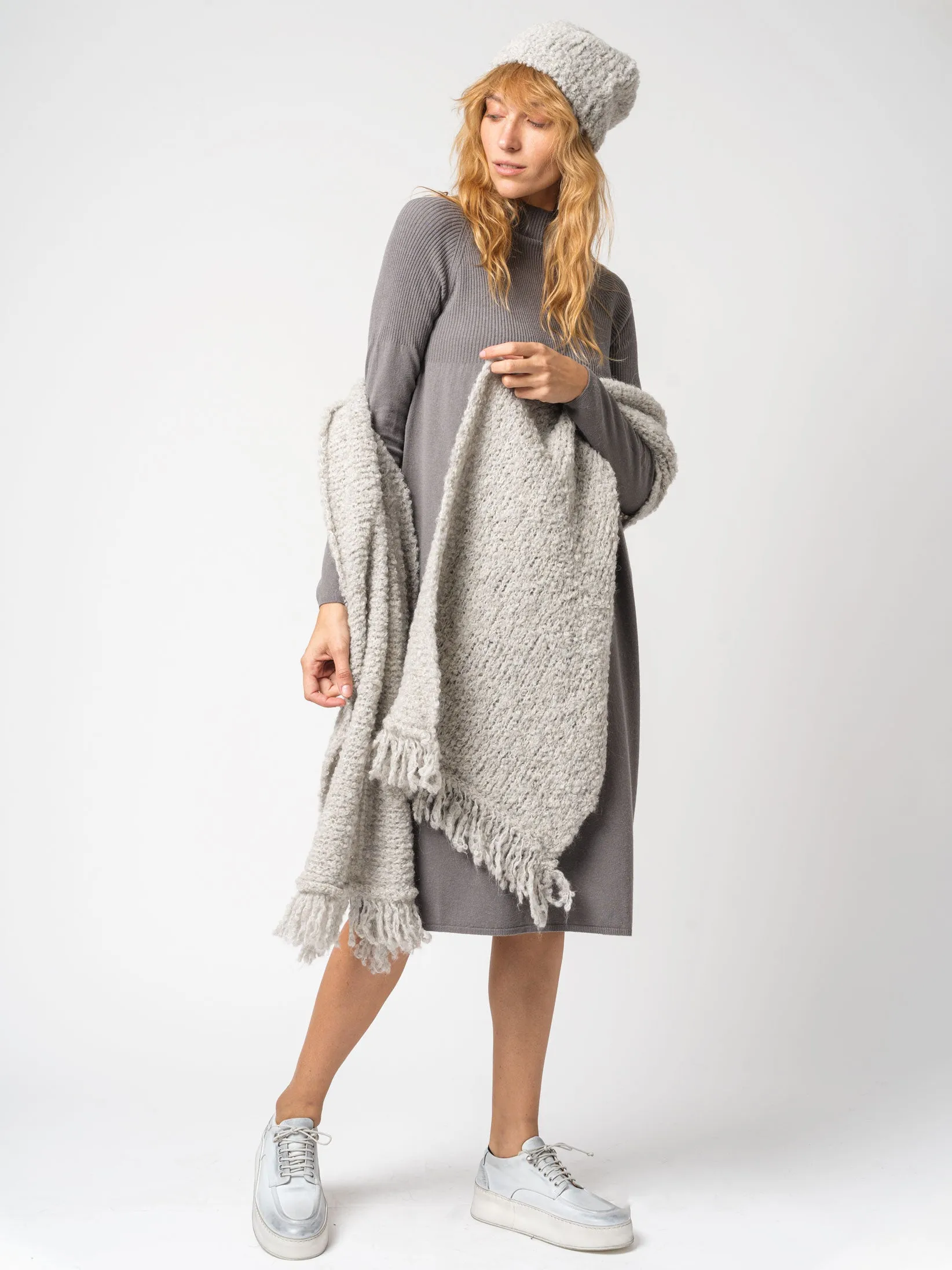 Turtleneck Dress in Viscose and Wool