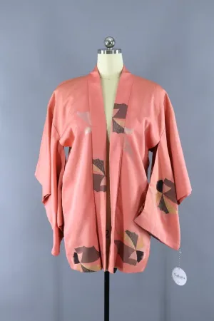 Vintage Kimono Cardigan / Salmon Pink