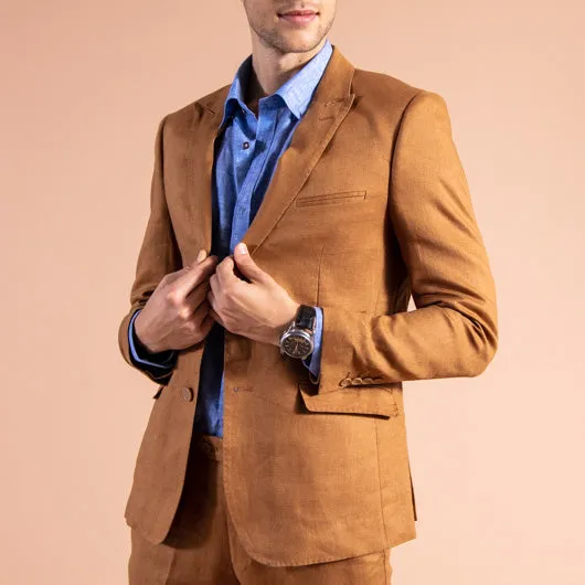 Voyager Tan Linen Blazer