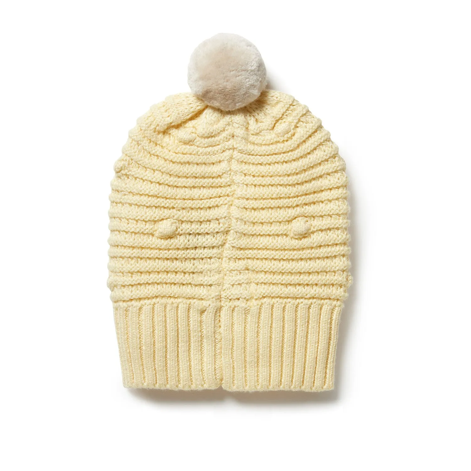 Wilson   Frenchy Knitted Spot Hat Pastel Yellow